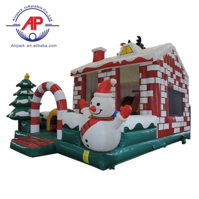 Snowman Christmas inflatable jumping bouncer slide house